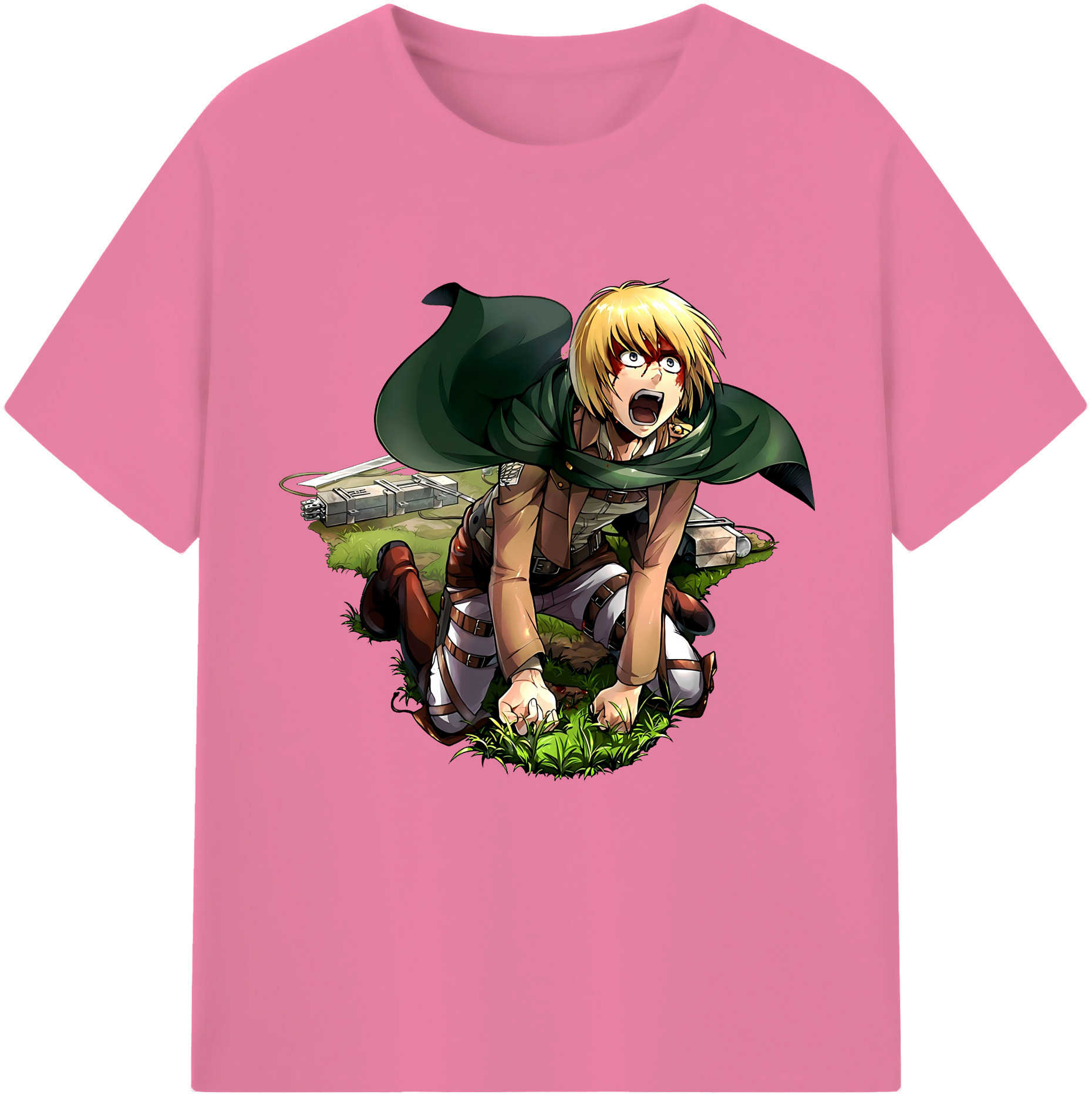 （画像用） 進撃の巨人 アルミン·アルレルト Attack on Titan Armin Arlert 綿100％半袖Tシャツ（フロントプリント）